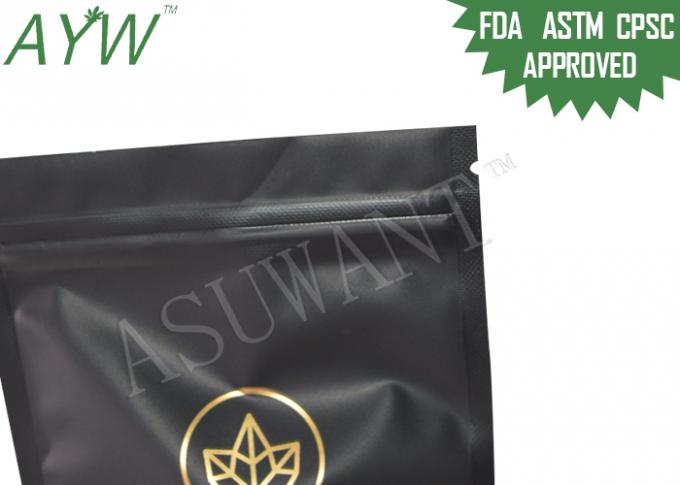 Ziplock Foil Bags For Medical Marijuana Storage / Moisture Barrier Small Plastic Bags For Drugs