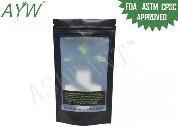 Gravure Printing Food Grade Medical Cannabis Ziplock Bags With Clear Window
