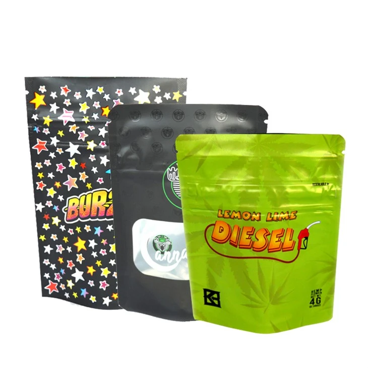 Small Smell Proof Black Mylar Zip Lock Foil Bags Dispensary Medical Packaging