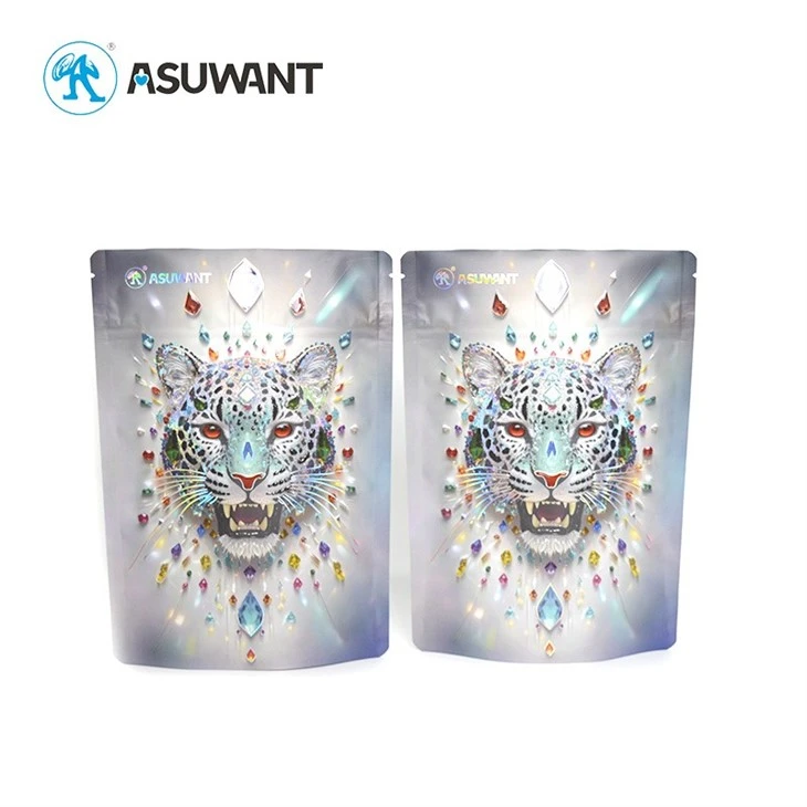 BRC Certification Spot UV Spot Varnish Hot Stamping Laser Plastic Zipper Smell Proof Mylar Bags Digital Printing high quality